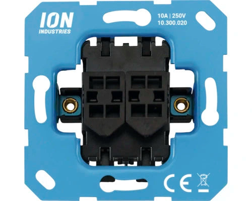 ION INDUSTRIES inbouw basiselement serieschakelaar dubbele schakelaar voor twee lichtgroepen - Bouwshop Utrecht