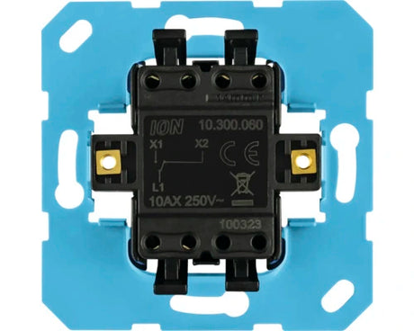 ION INDUSTRIES inbouw basiselement serieschakelaar impulsschakelaar blauw mechanisme V1-J1 serie - Bouwshop Utrecht