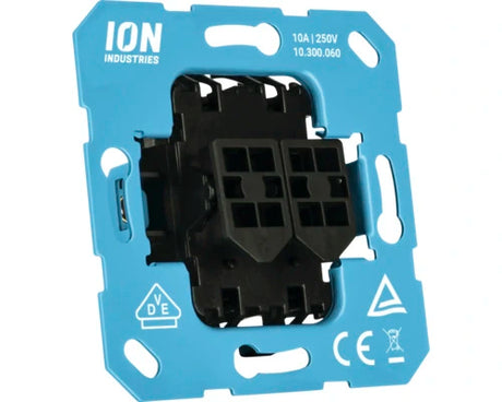 ION INDUSTRIES inbouw basiselement serieschakelaar impulsschakelaar blauw mechanisme V1-J1 serie - Bouwshop Utrecht