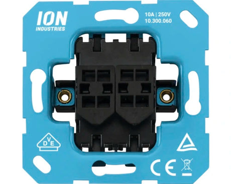 ION INDUSTRIES inbouw basiselement serieschakelaar impulsschakelaar blauw mechanisme V1-J1 serie - Bouwshop Utrecht