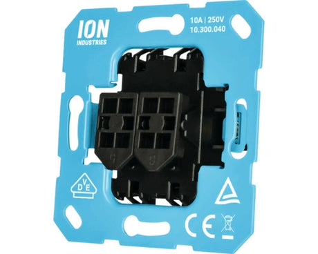 ION INDUSTRIES inbouw basiselement kruisschakelaar mechanisme voor bediening vanaf 3 punten V1-J1 serie blauw - Bouwshop Utrecht