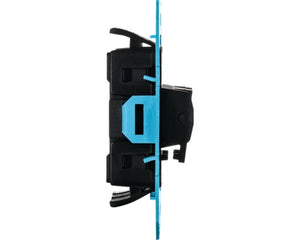 ION INDUSTRIES inbouw basiselement wissel-wisselschakelaar dubbel mechanisme V1-J1 serie blauw - Bouwshop Utrecht