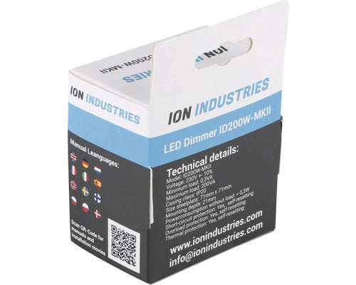 ION INDUSTRIES universele LED dimmer inbouw 0.3-200 Watt fase-afsnijding RC inclusief adapterset - Bouwshop Utrecht