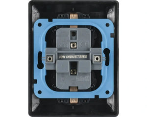 ION INDUSTRIES 2-voudig stopcontact half opbouw mat zwart met randaarde horizontale montage - Bouwshop Utrecht