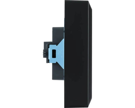 ION INDUSTRIES 2-voudig stopcontact half opbouw mat zwart met randaarde horizontale montage - Bouwshop Utrechtv