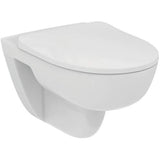 Ideal Standard - D-shaped Wall-mounted Toilet - without Flushing Rim with Soft Seat 