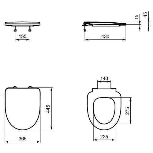 Ideal Standard i.life A Softclose Closetzitting Wit - Duroplast, D-Vormig, Scharniervertraging