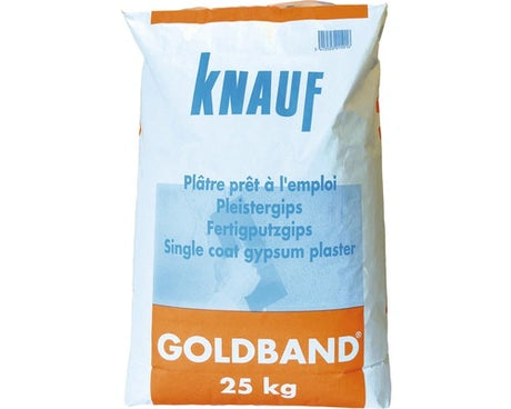 Knauf Goldband is een gipspleister voor handmatige verwerking in één laag. Met Goldband krijg je een mooi glad eindresultaat, dankzij de fijne vulstoffen.