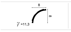 C240 - Kroonlijst - L 200 x H 8 x B 8 cm