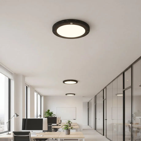 LED Paneel - Martha - met PIR Sensor – Rond – 18W – Zwart/Wit – CCT