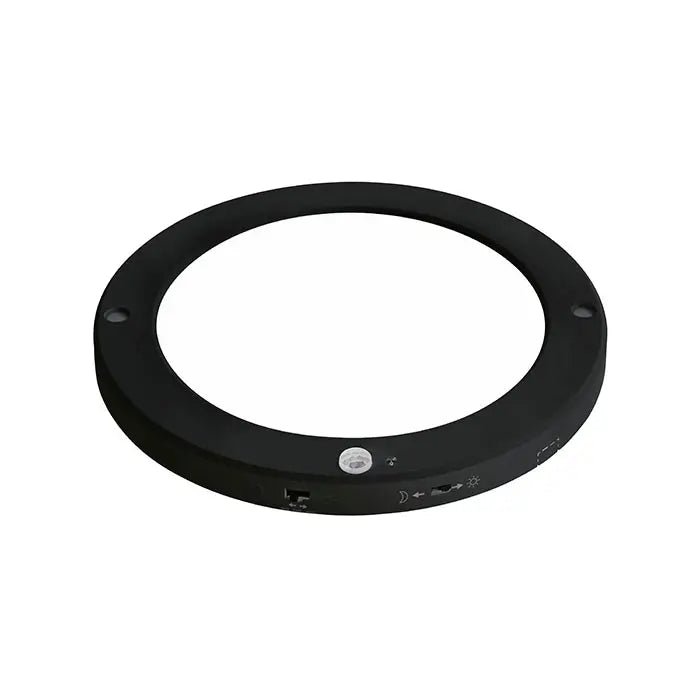 LED Paneel - Martha - met PIR Sensor – Rond – 18W – Zwart/Wit – CCT