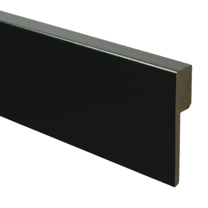 Moderne zwarte overzetplinten RAL 9005 van MDF V313 voor renovatie zonder sloopwerk.