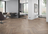 Oneflor - Cerused Oak Dark Natural Visgraat PVC - Dryback - 2,5 mm