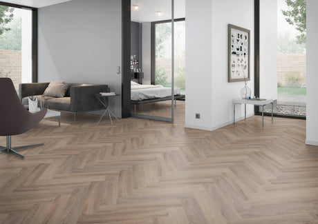 Oneflor - Cerused Oak Dark Natural Visgraat PVC - Dryback - 2,5 mm