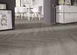 Oneflor Manor Oak Natural Dark visgraat PVC klikvloer rigid core 4.5mm donker eiken - Bouwshop Utrecht