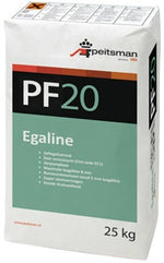 25kg zak PF20 Egalisatiemortel voor cementgebonden vloeren, geschikt voor laagdiktes tot 8 mm.