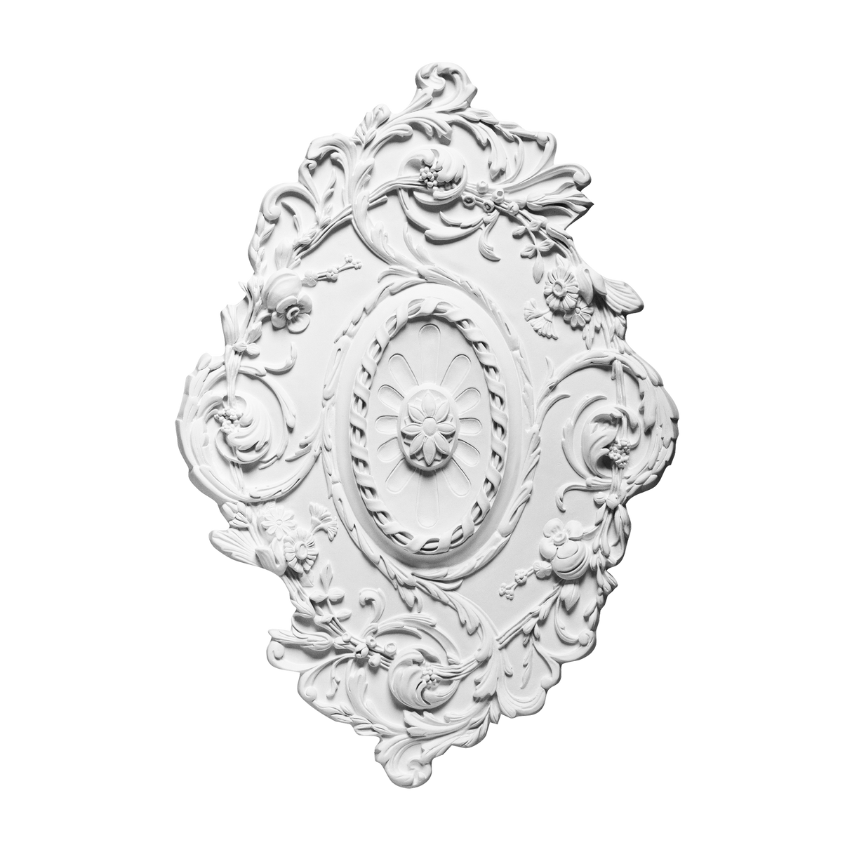 Purotouch Ovale Roset - Klassiek Design met Bloemen- en Bladerenmotief (77,5x3,6x53 cm)