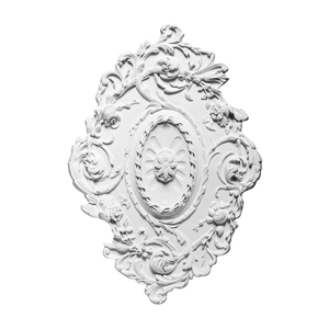 Purotouch Ovale Roset - Klassiek Design met Bloemen- en Bladerenmotief (77,5x3,6x53 cm)