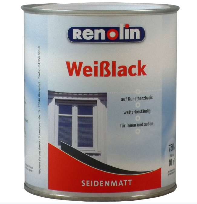 Renolin Seidenmatt Weiß Lack – Für Innen und Außen