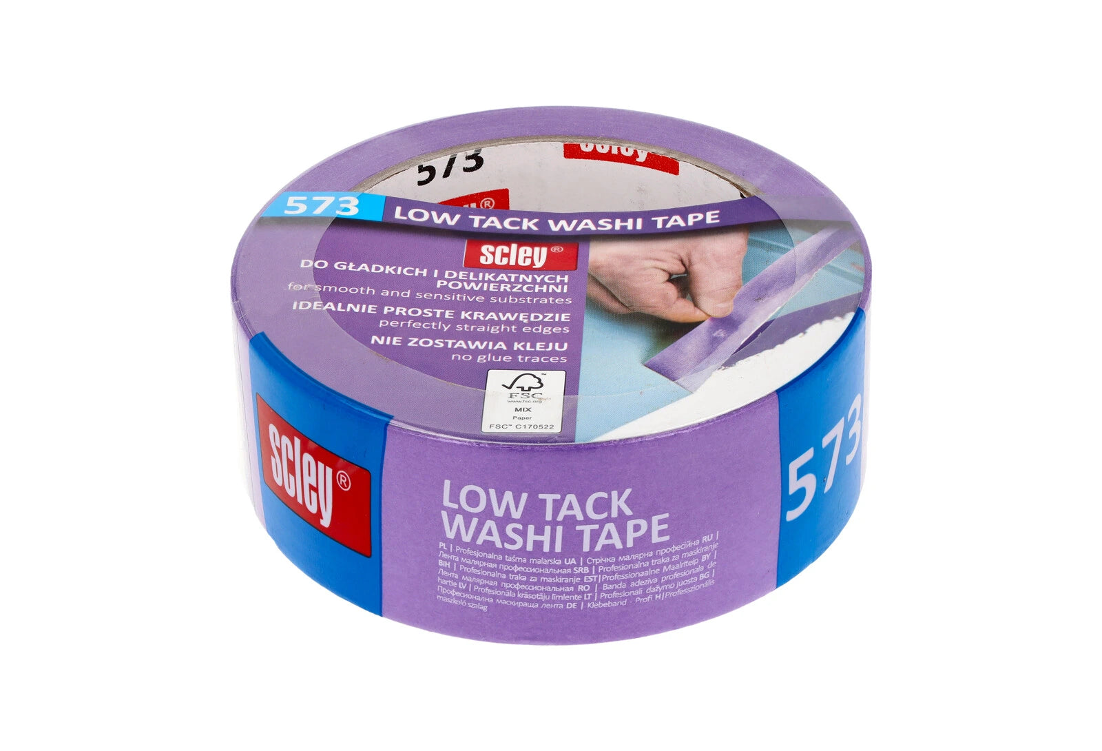 De Scley Schilderstape 573 is een professionele, delicate afplaktape, speciaal ontworpen voor gevoelige oppervlakken zoals behang, vinylpanelen, lamellen en andere wandbekleding.