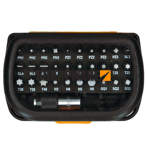 Sharpware Elite 31-delige bitset in assortimentsdoos met magnetische bithouder en CrV stalen bits.