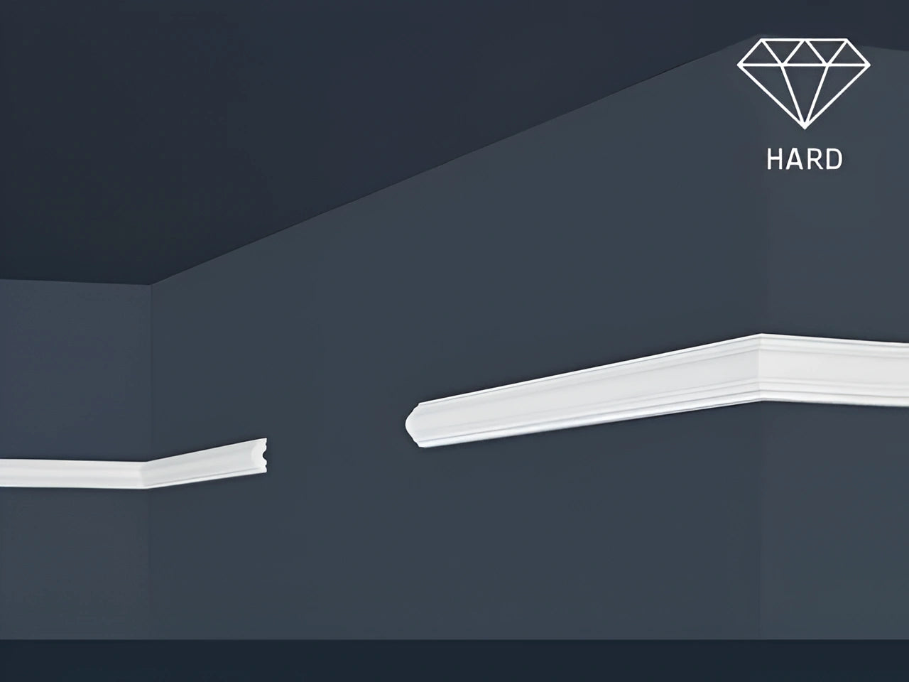 HW1 smalle decoratieve wandsierlijst en raamlijst, wit polystyreen, 2 meter lengte.