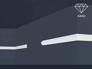HW1 smalle decoratieve wandsierlijst en raamlijst, wit polystyreen, 2 meter lengte.