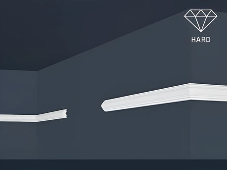 HW1 smalle decoratieve wandsierlijst en raamlijst, wit polystyreen, 2 meter lengte.