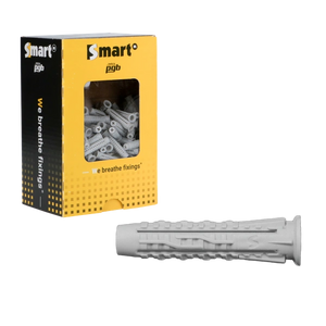 Smart XUP nylon universeelplug 5x25 grijs met 4 spreidzones in vensterdoos.