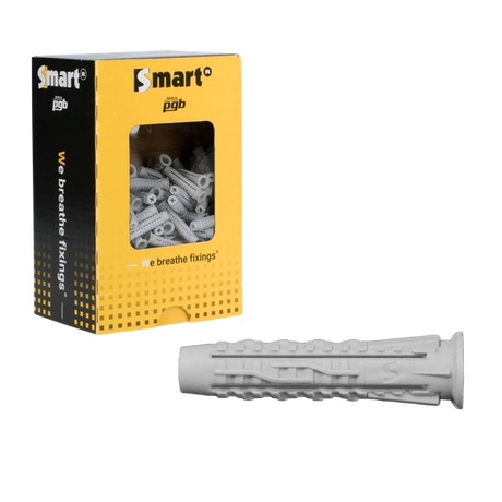 Smart XUP nylon universeelplug 5x25 grijs met 4 spreidzones in vensterdoos.