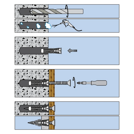 Smart XUP nylon universeelplug 5x25 grijs met 4 spreidzones in vensterdoos.