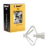 Grijze Smart nylon hollewandpluggen type PCA met brede kraag in vensterdoos van 25 stuks.