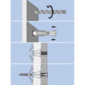 hollewandplug smart pca 8x40mm inclusief schroeven 25 stuks gipsplaat bevestiging holle wand montage bouwshop utrecht