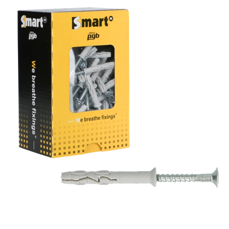 Smart nagelplug 5x40mm met verzonken boord nylon PZ2 verzinkt voor doorsteekmontage - Bouwshop Utrecht