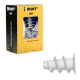 Witte korte zelfborende gipsplaatplug van Smart, 22mm lengte, voor montage in gipskarton.