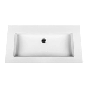 Solid Surface Waschtisch 80 cm – Weiß – Ohne Hahnlochbohrung