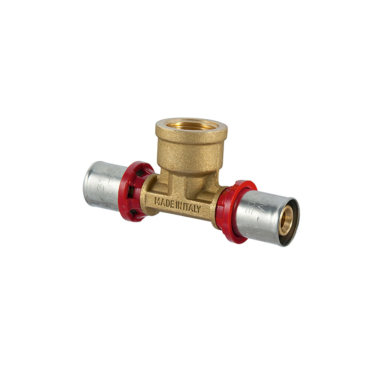 TDM Brass - Pers T-stuk - 16 x 1/2" BI x 16 mm