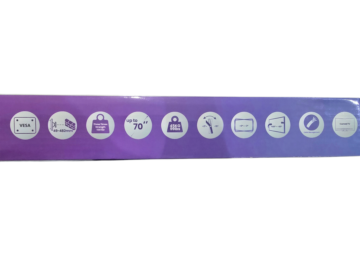 Prixon - PR3770 Adjustable TV Bracket 37"-70" | Tiltable, Swivel &amp; Strong up to 45.5 kg