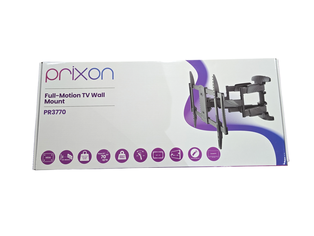 Prixon - PR3770 Adjustable TV Bracket 37"-70" | Tiltable, Swivel &amp; Strong up to 45.5 kg