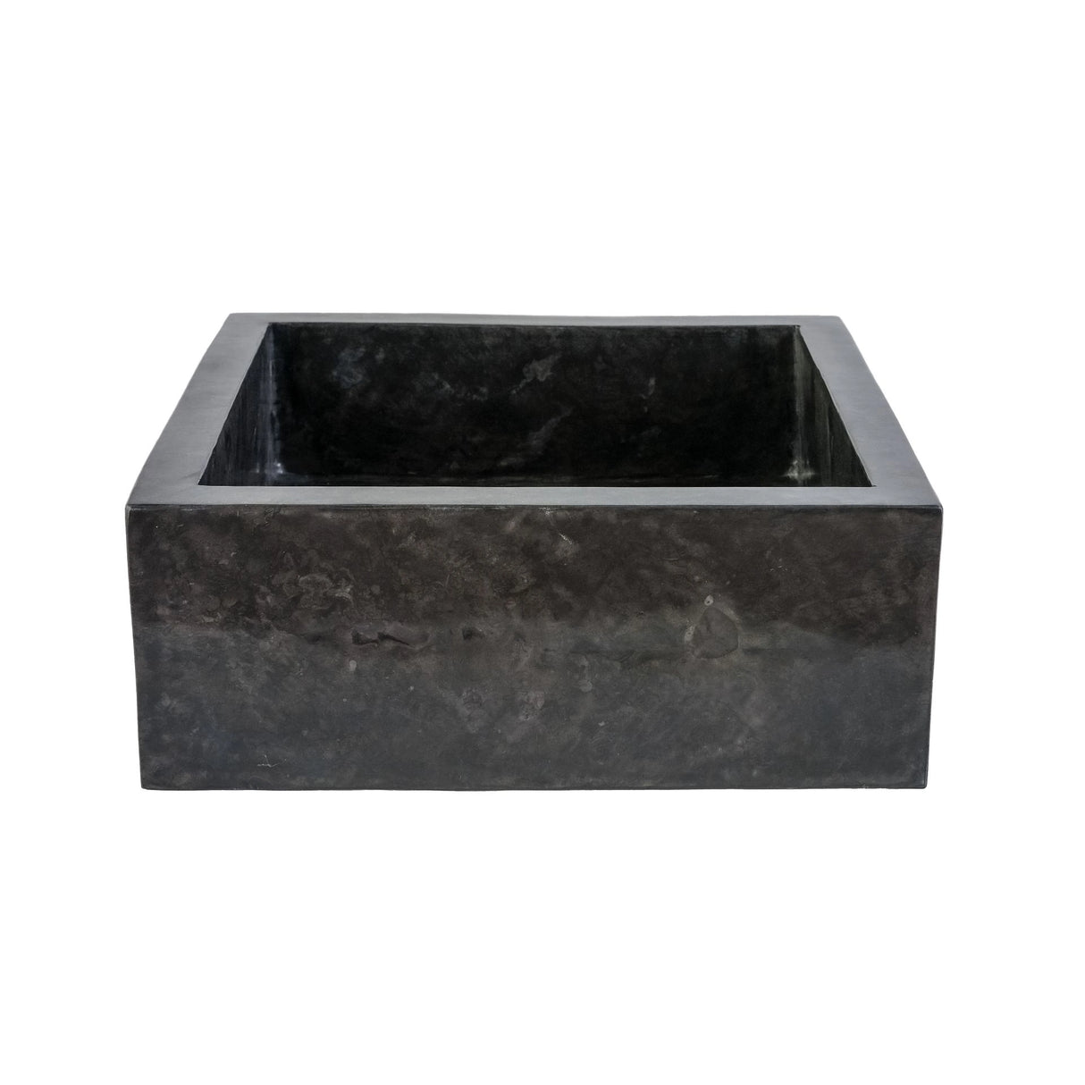 Vierkante Natuurstenen Waskom 40x40x15cm – Zwart, Gepolijst