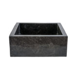 Vierkante Natuurstenen Waskom 40x40x15cm – Zwart, Gepolijst