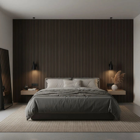 Akoestische Wandpaneel - Gerookt eiken - Smoke Oak - 260 cm x 60 cm