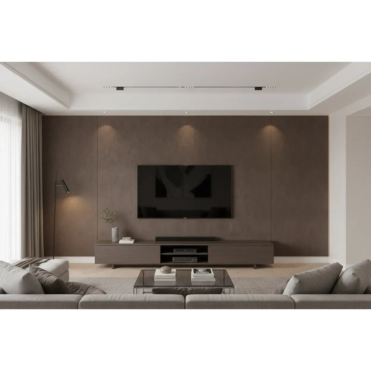 XL suede wandpaneel espresso brown – luxe wandbekleding 2800x1220x5 mm in donkerbruin suède voor moderne interieurs