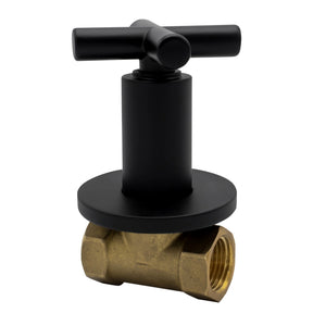 ALONI Cross inbouw hoekstopkraan in mat zwarte uitvoering met 1/2" aansluiting.