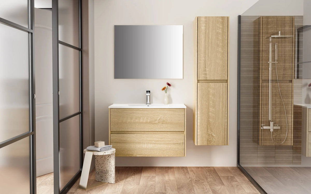 ALONI Hayat wastafelonderkast eik – in een badkamer – sfeerfoto 1