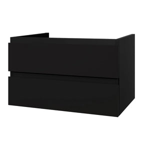 ALONI Sally wastafelonderkast 100 cm, uitgevoerd in een moderne mat zwarte kleur met twee lades.