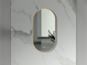ALONI Avalo Ovale LED Spiegel 50 x 100 cm Mat Zwart, Gunmetal of Koper Anti-Condens Touch - foto 6