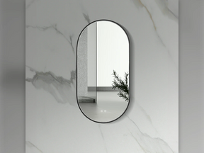 ALONI Avalo Ovale LED Spiegel 50 x 100 cm Mat Zwart, Gunmetal of Koper Anti-Condens Touch