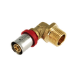 Bonfix Alu-pers kniekoppeling buitendraad 1/2" x 16 mm, geschikt voor meerlagenbuis.