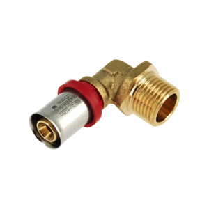 Bonfix Alu-pers kniekoppeling buitendraad 1/2" x 16 mm, geschikt voor meerlagenbuis.